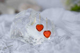 Orange Flame Andara Heart Earrings