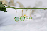 Spring Green Andara Heart Earrings