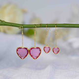 Pink Andara Heart Earrings