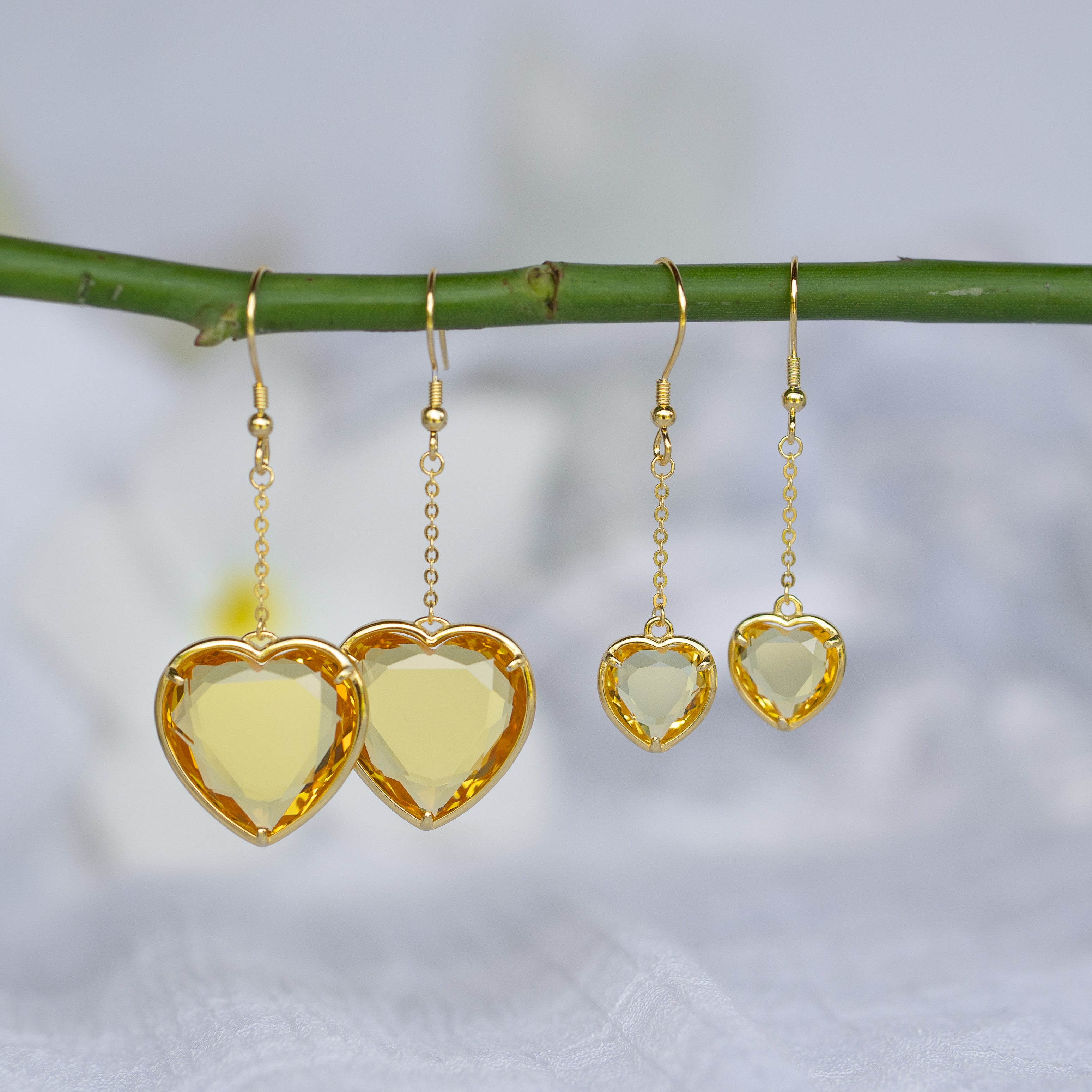 Golden Glow Andara Heart Earrings