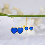 Deep Ocean Blue Andara Heart Earrings