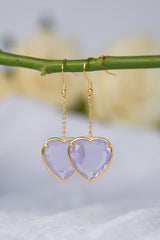 Mystical Opaque Violet Andara Heart Earrings