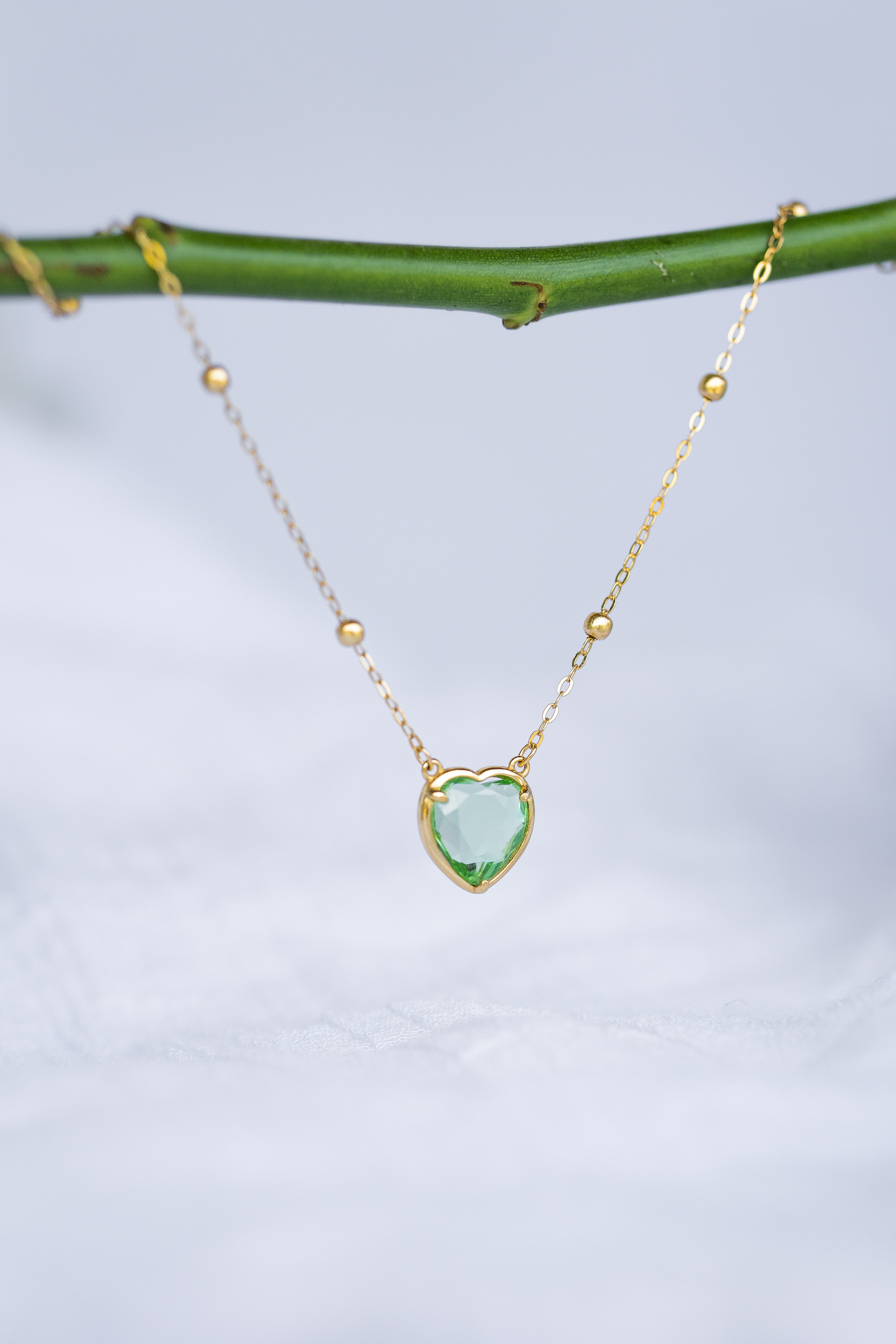 Spring Green Andara Heart Necklace