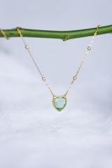 Spring Green Andara Heart Necklace