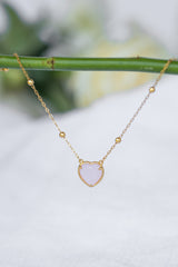 Milky Pink Andara Heart Necklace