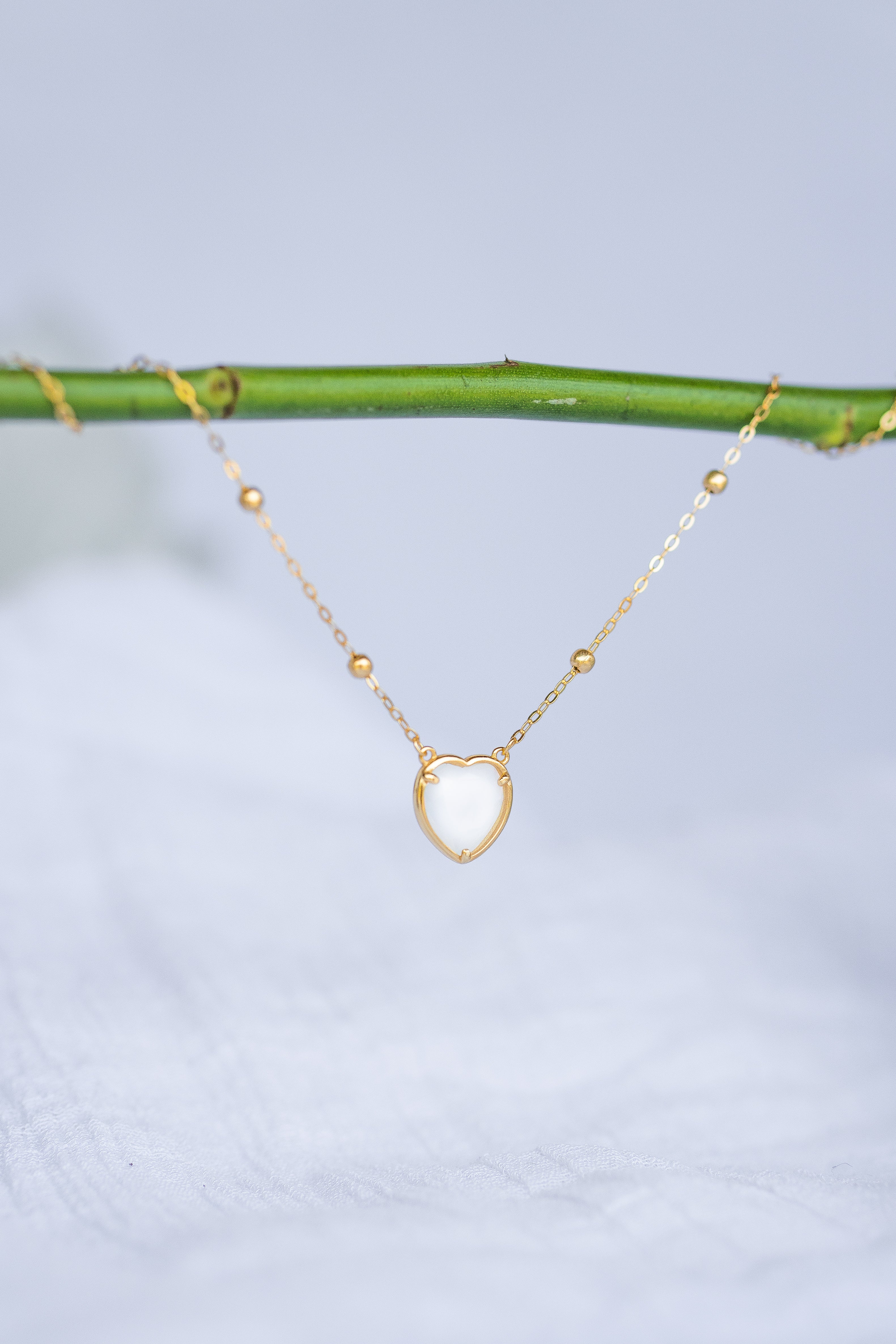 Milky White Andara Heart Necklace