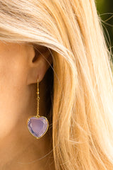 Mystical Opaque Violet Andara Heart Earrings