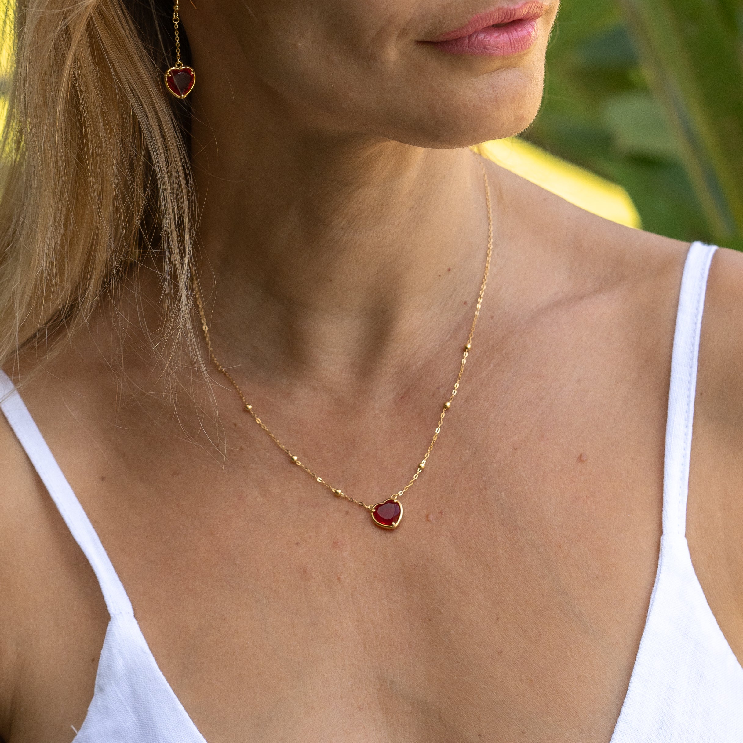 Red Andara Heart Necklace