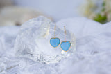 Mystical Opaque Blue Andara Heart Earrings