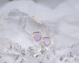 Lavender Purple Andara Large Heart Earrings - Andara Temple