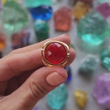 Compass Oracle Deep Red & Milky Pink Andara Ring
