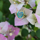 Blue Andara Heart Necklace - Activated Crystal Jewelry - Andara Temple