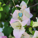 Blue Andara Heart Necklace - Activated Crystal Jewelry - Andara Temple
