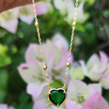 Dark Green Andara Heart Necklace - Andara Temple