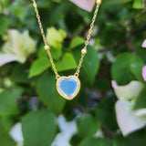 Milky Blue Andara Heart Necklace - Andara Temple