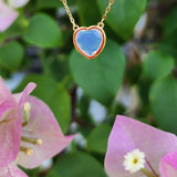 Milky Blue Andara Heart Necklace - Andara Temple