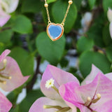 Milky Blue Andara Heart Necklace - Andara Temple