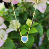 Milky Blue Andara Heart Necklace - Andara Temple