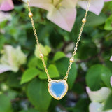 Milky Blue Andara Heart Necklace - Andara Temple