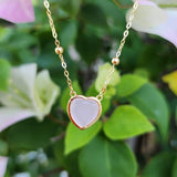 Milky Pink Andara Heart Necklace - Andara Temple