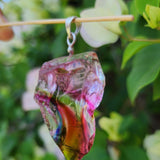 Rainbow Raw Andara Pendant - Activated Healing Crystal for Love and Compassion - Andara Temple